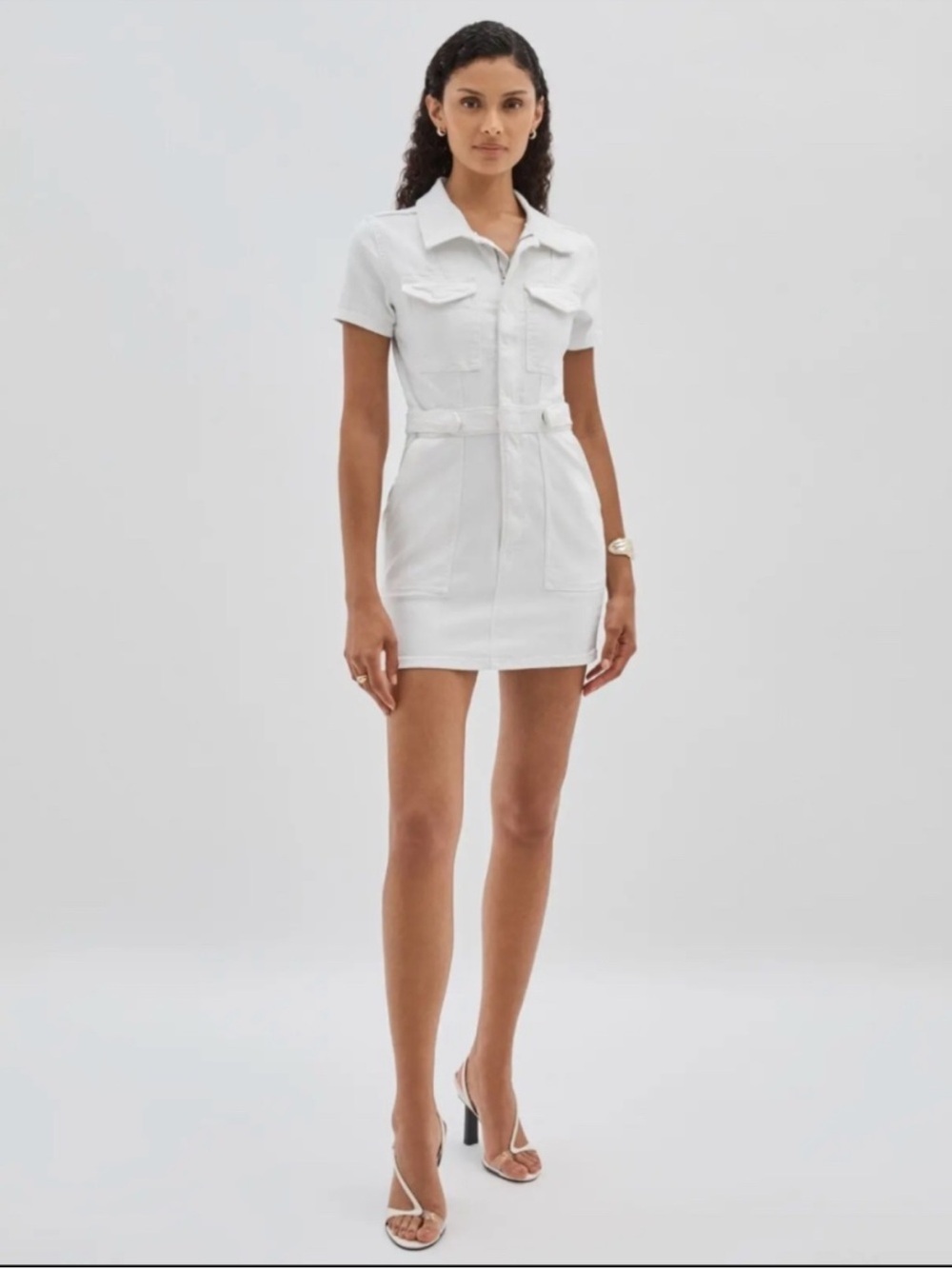 Good American NWT White Denim Dress Size 2 Mini $149